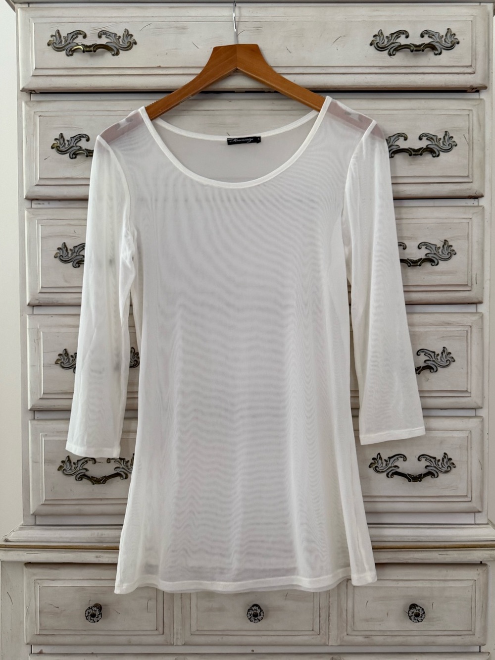 Cream Sheer Mesh Fairy Top